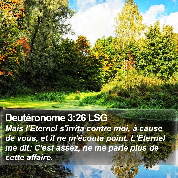 Deutéronome 3:26 LSG Bible Study