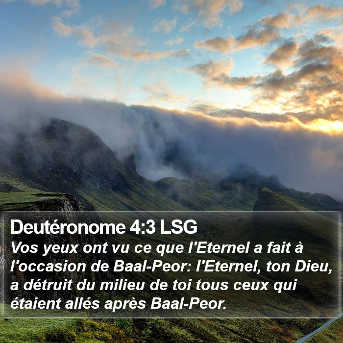 Deutéronome 4:3 LSG Bible Study