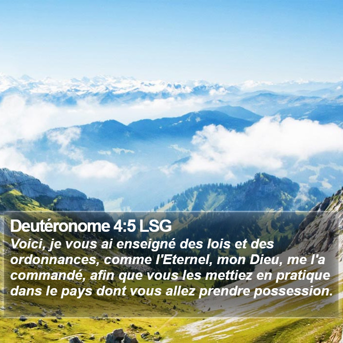 Deutéronome 4:5 LSG Bible Study