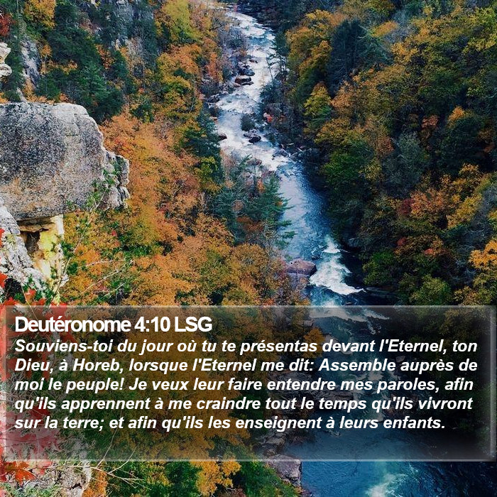 Deutéronome 4:10 LSG Bible Study