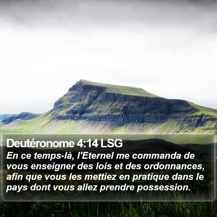 Deutéronome 4:14 LSG Bible Study