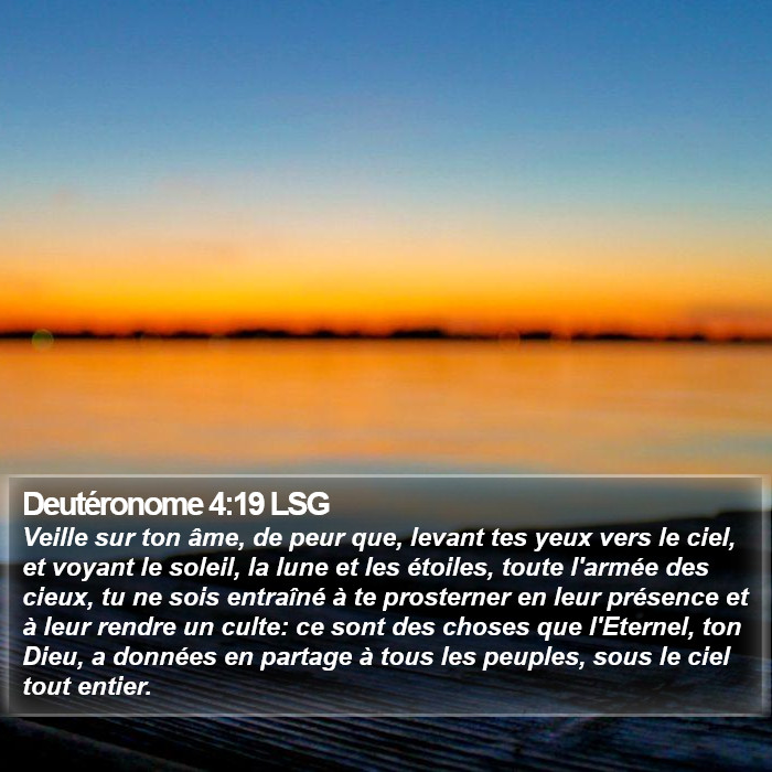 Deutéronome 4:19 LSG Bible Study