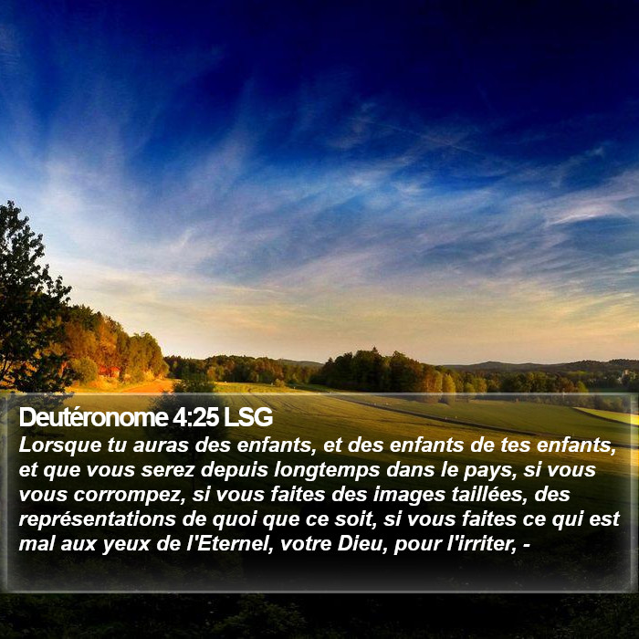 Deutéronome 4:25 LSG Bible Study