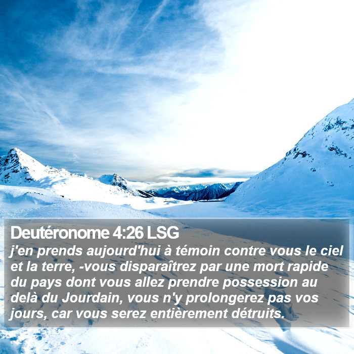 Deutéronome 4:26 LSG Bible Study