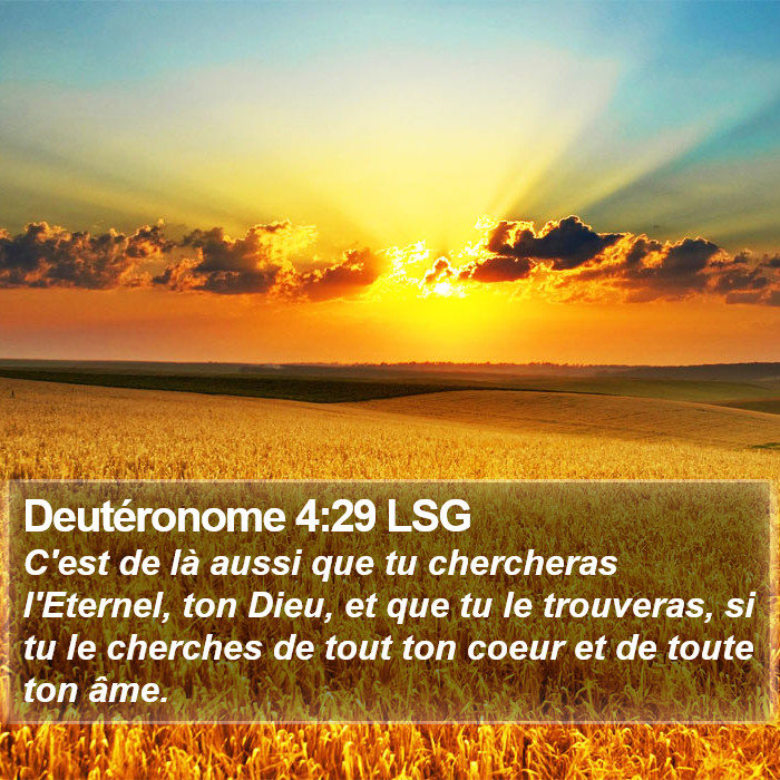 Deutéronome 4:29 LSG Bible Study