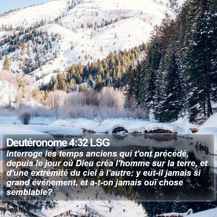 Deutéronome 4:32 LSG Bible Study