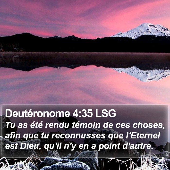 Deutéronome 4:35 LSG Bible Study