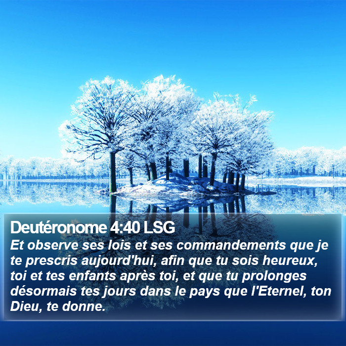 Deutéronome 4:40 LSG Bible Study
