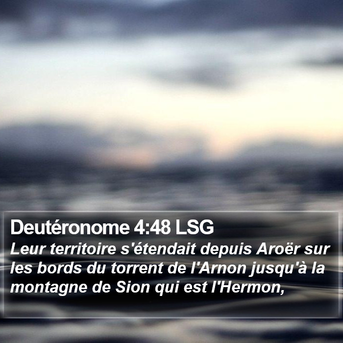 Deutéronome 4:48 LSG Bible Study