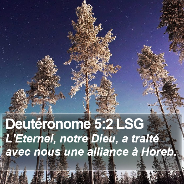 Deutéronome 5:2 LSG Bible Study