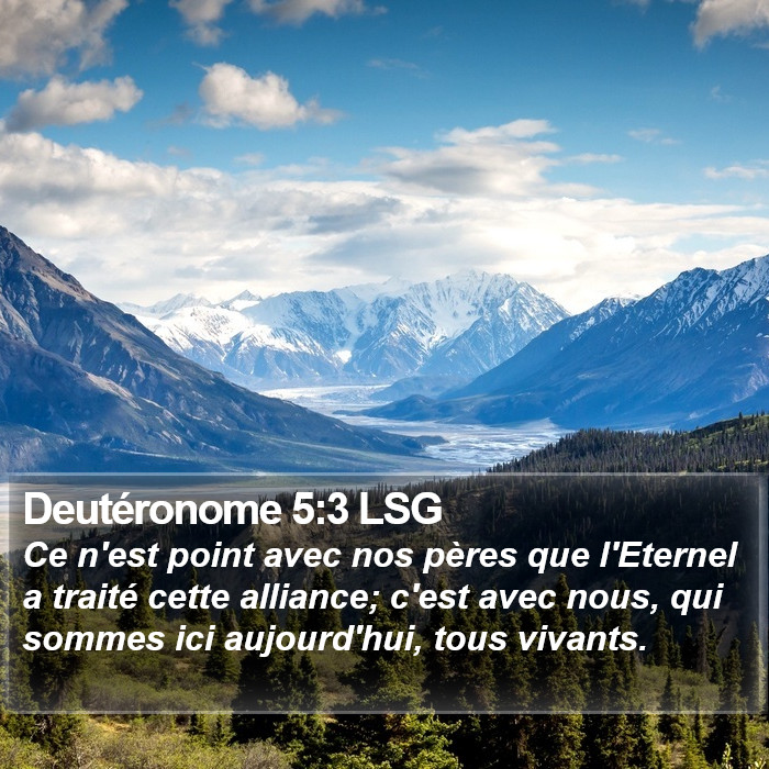 Deutéronome 5:3 LSG Bible Study