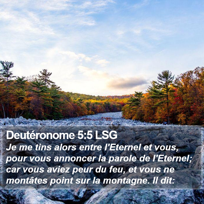 Deutéronome 5:5 LSG Bible Study