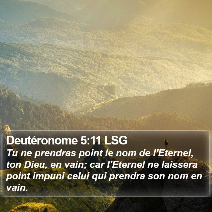 Deutéronome 5:11 LSG Bible Study