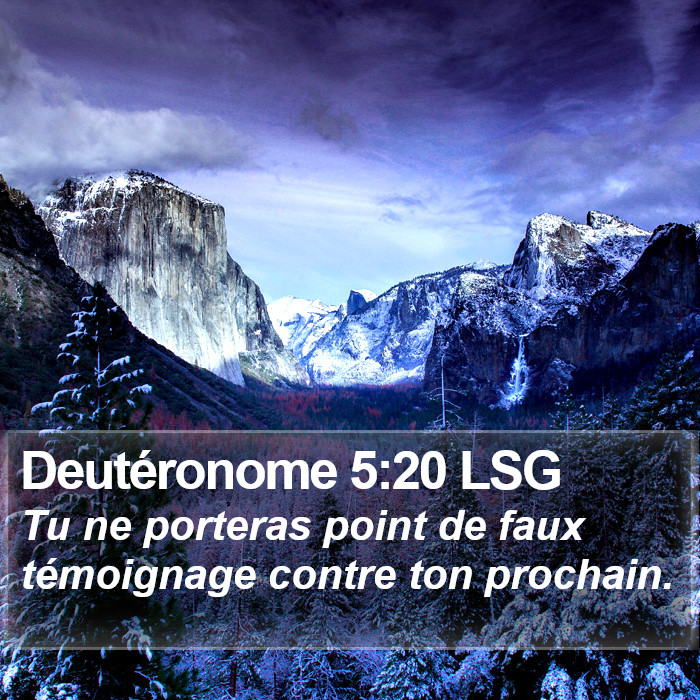 Deutéronome 5:20 LSG Bible Study