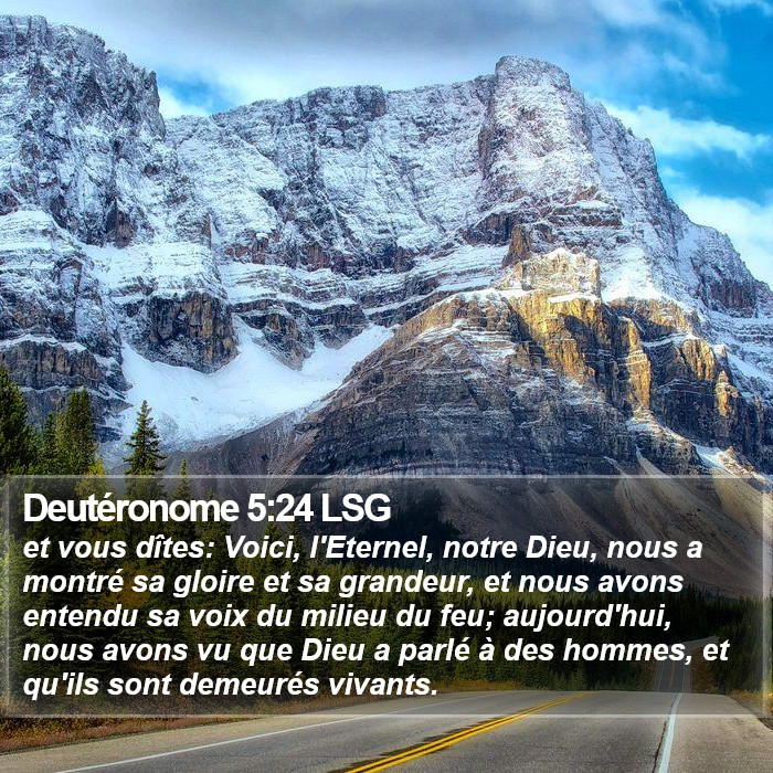Deutéronome 5:24 LSG Bible Study