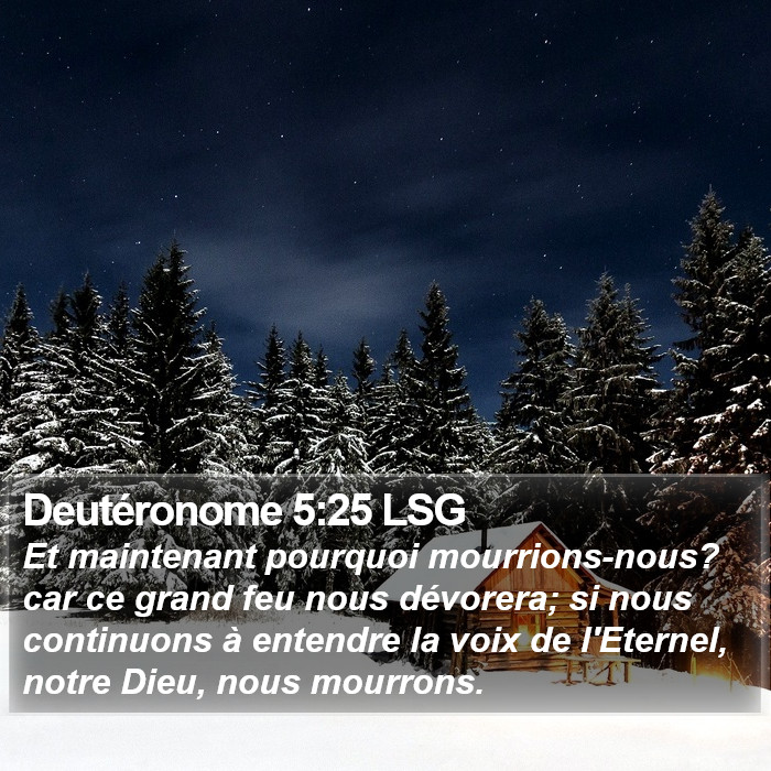 Deutéronome 5:25 LSG Bible Study