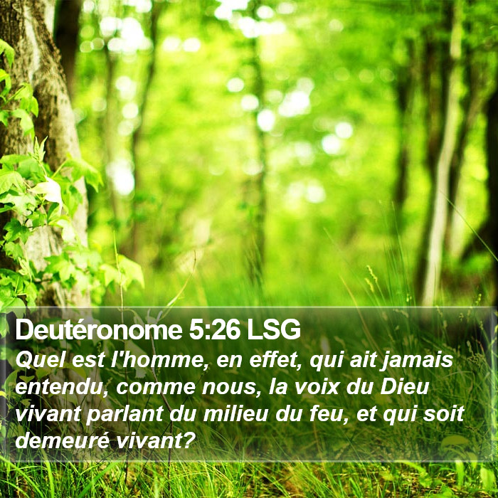 Deutéronome 5:26 LSG Bible Study