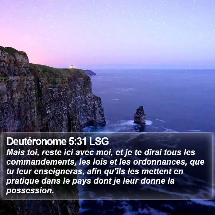 Deutéronome 5:31 LSG Bible Study