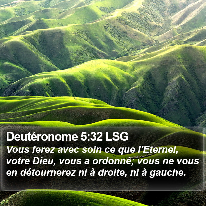 Deutéronome 5:32 LSG Bible Study