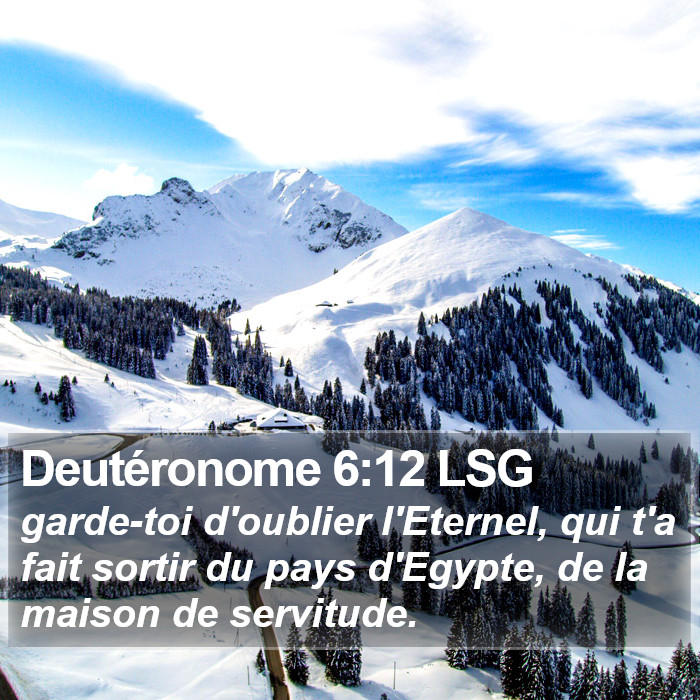 Deutéronome 6:12 LSG Bible Study