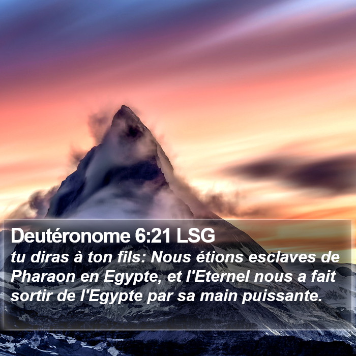 Deutéronome 6:21 LSG Bible Study