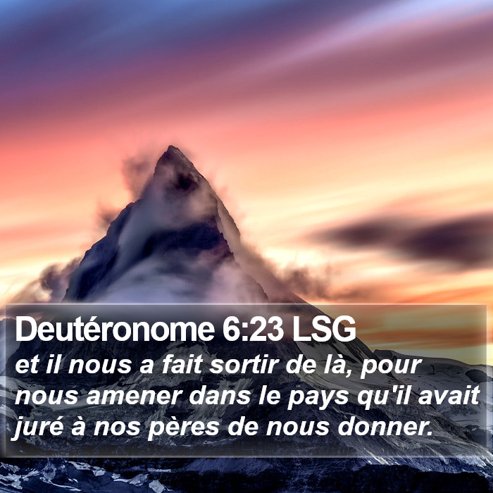 Deutéronome 6:23 LSG Bible Study