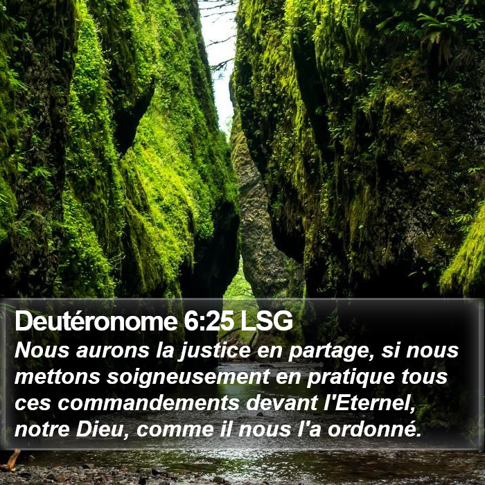 Deutéronome 6:25 LSG Bible Study