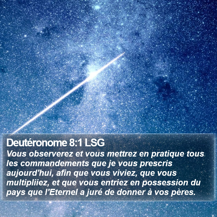 Deutéronome 8:1 LSG Bible Study