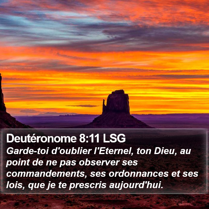 Deutéronome 8:11 LSG Bible Study