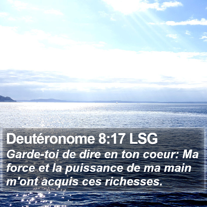 Deutéronome 8:17 LSG Bible Study