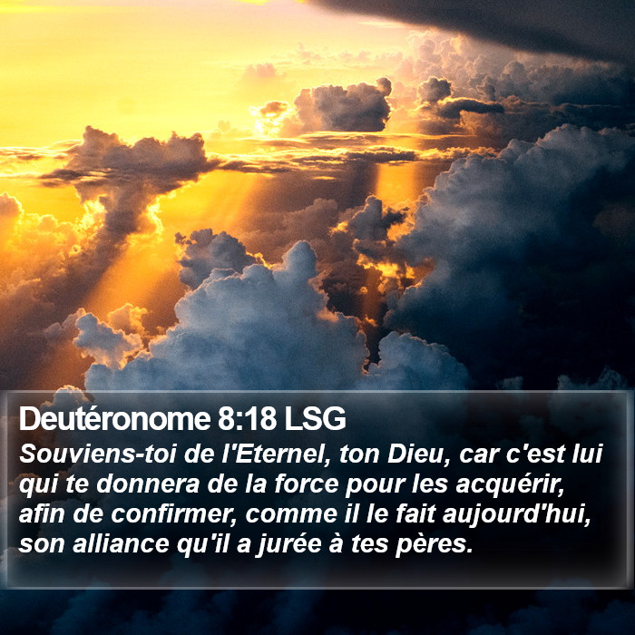 Deutéronome 8:18 LSG Bible Study