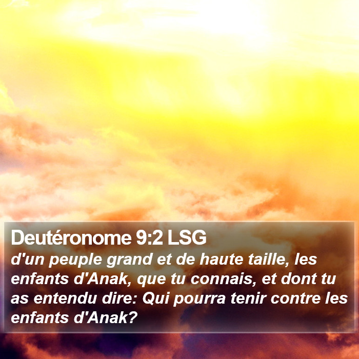 Deutéronome 9:2 LSG Bible Study