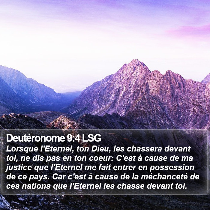 Deutéronome 9:4 LSG Bible Study