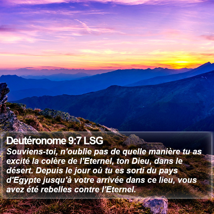 Deutéronome 9:7 LSG Bible Study