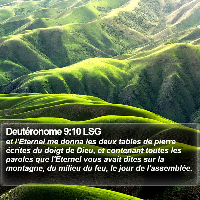 Deutéronome 9:10 LSG Bible Study