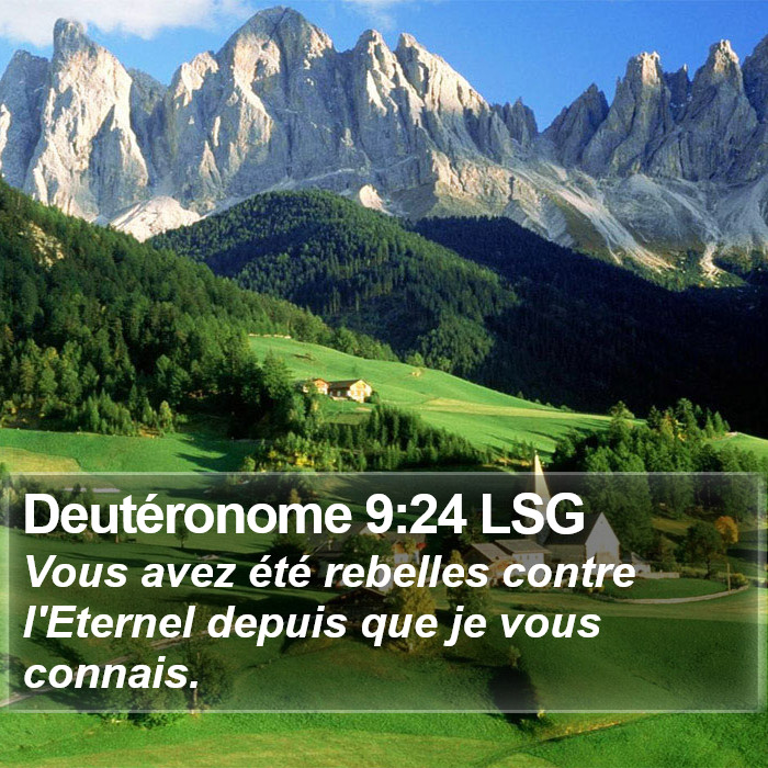 Deutéronome 9:24 LSG Bible Study