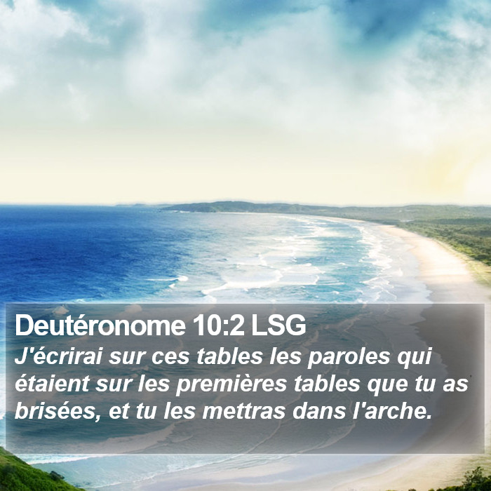Deutéronome 10:2 LSG Bible Study