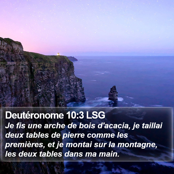 Deutéronome 10:3 LSG Bible Study