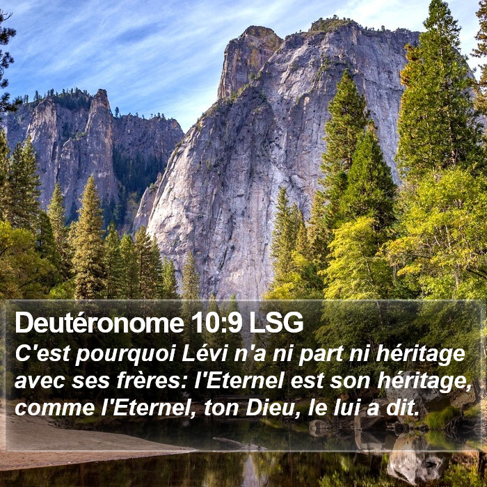 Deutéronome 10:9 LSG Bible Study