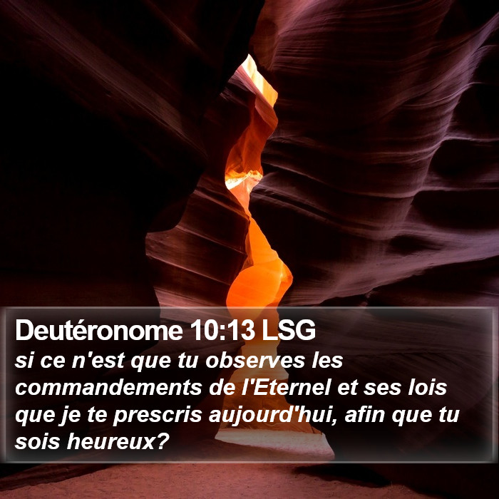 Deutéronome 10:13 LSG Bible Study
