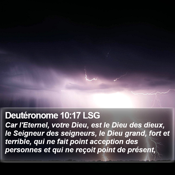 Deutéronome 10:17 LSG Bible Study