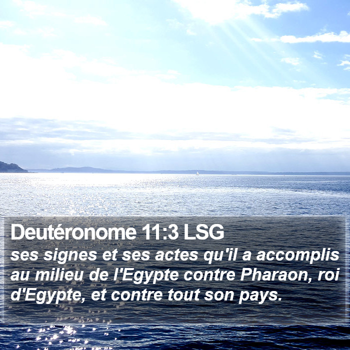 Deutéronome 11:3 LSG Bible Study