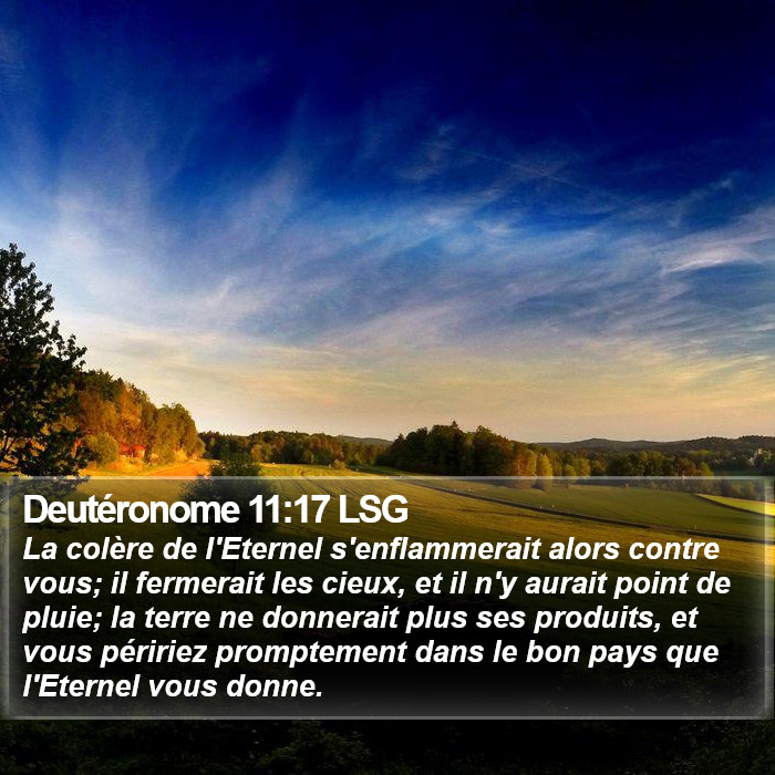 Deutéronome 11:17 LSG Bible Study