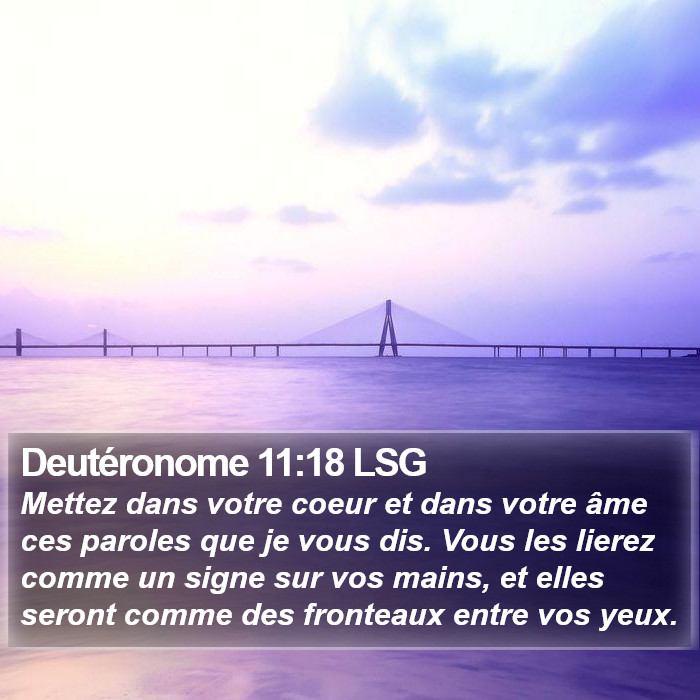Deutéronome 11:18 LSG Bible Study