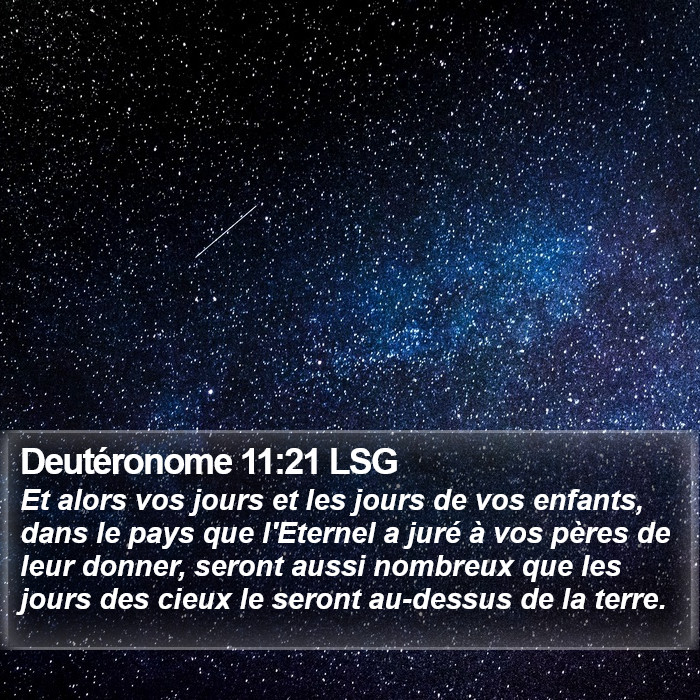 Deutéronome 11:21 LSG Bible Study