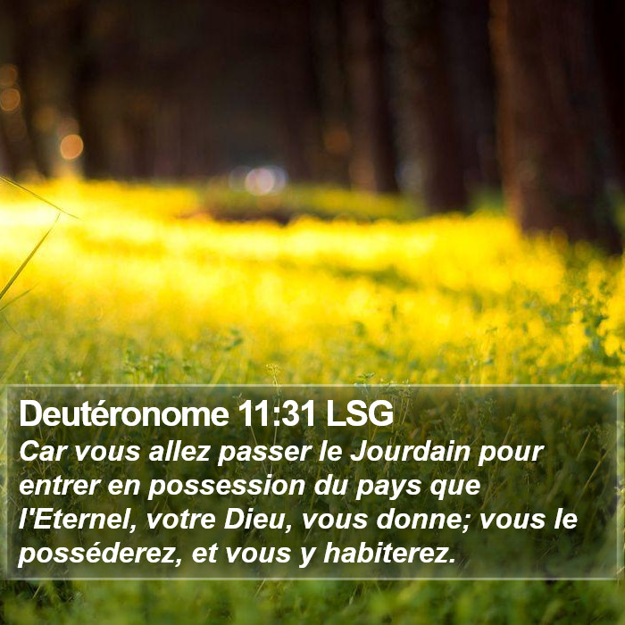 Deutéronome 11:31 LSG Bible Study