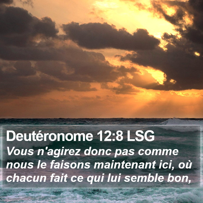 Deutéronome 12:8 LSG Bible Study
