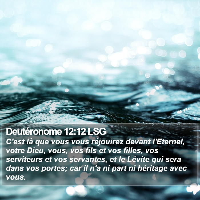 Deutéronome 12:12 LSG Bible Study