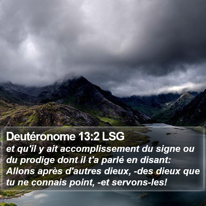 Deutéronome 13:2 LSG Bible Study