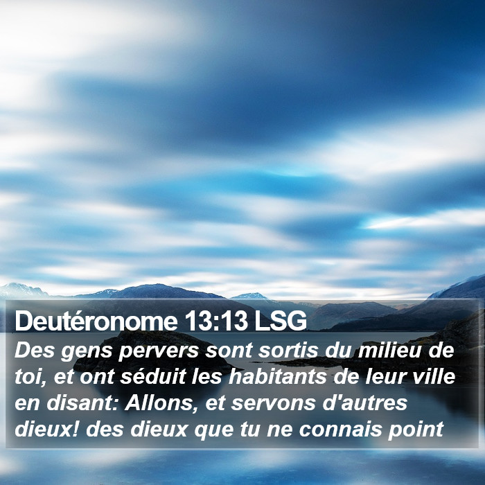 Deutéronome 13:13 LSG Bible Study